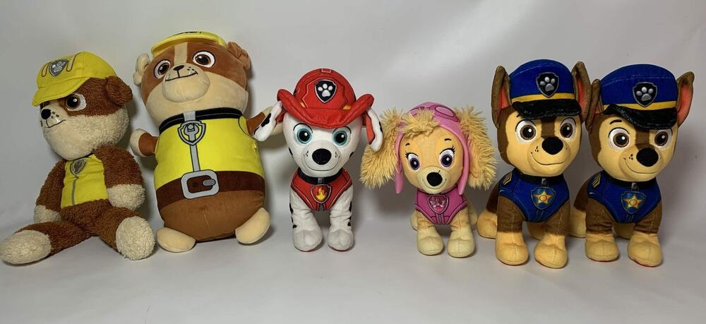PAW Patrol Plush Lot of 6 Chase Marshall Skye Rubble Stuffed Animals